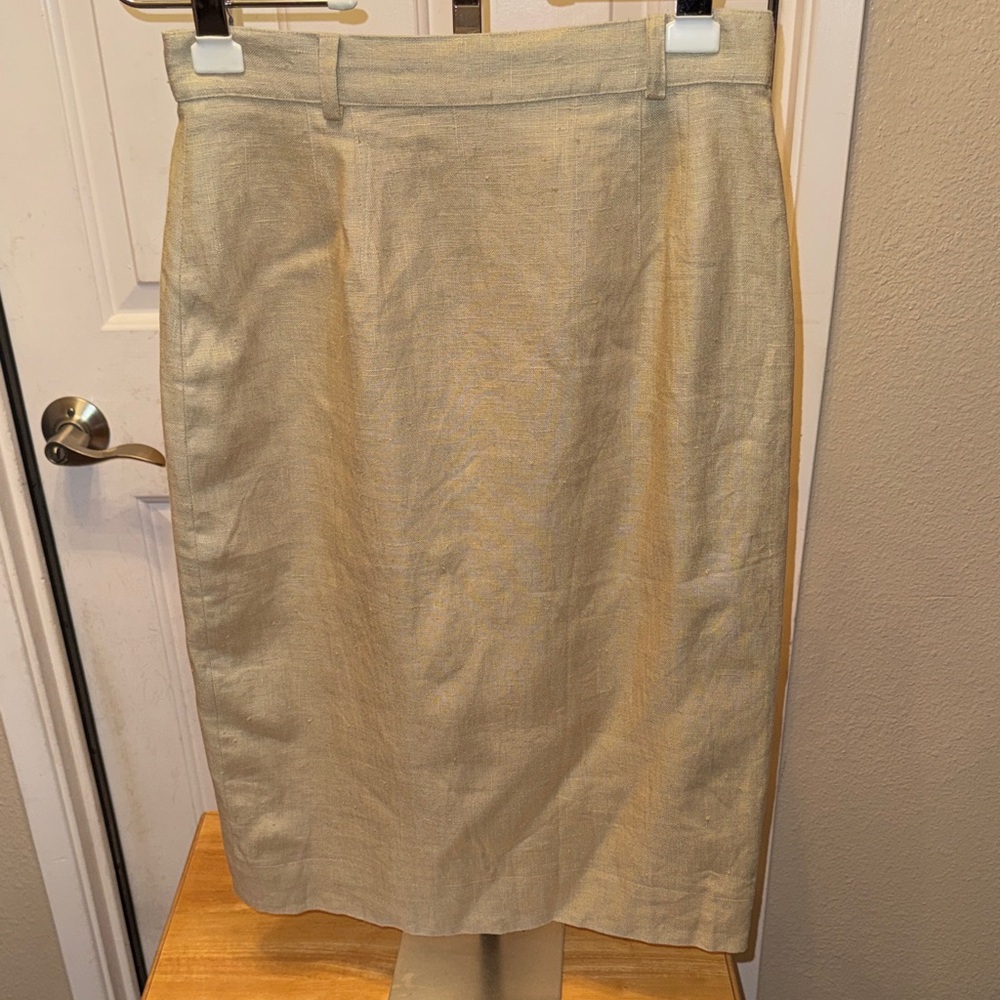NWT VTG Mercedes & Adrienne Elegant Tan linen Women's Skirt, size 10